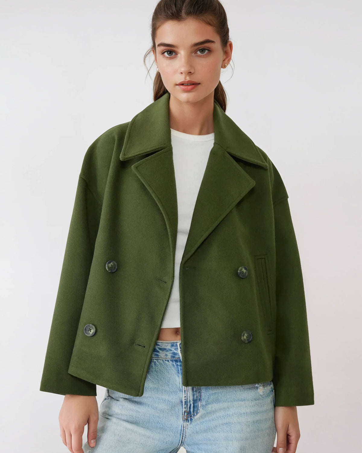Vanessa Women's Jacket – Elegant & Warm Short Double-Breasted Wool Jacket for Winter