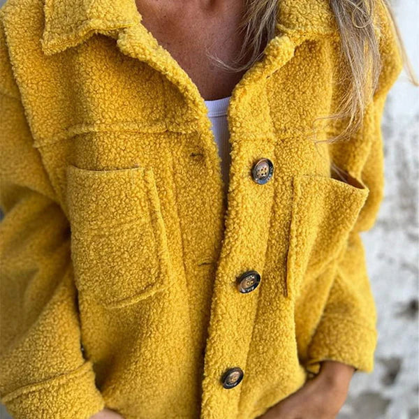 Scarlett Textured knit jacket for Women – Oversized fit with chest pockets and button closure
