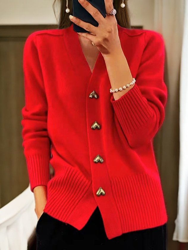 Paulina Women's Vest – Elegant Warm Vest with Heart-Shaped Buttons