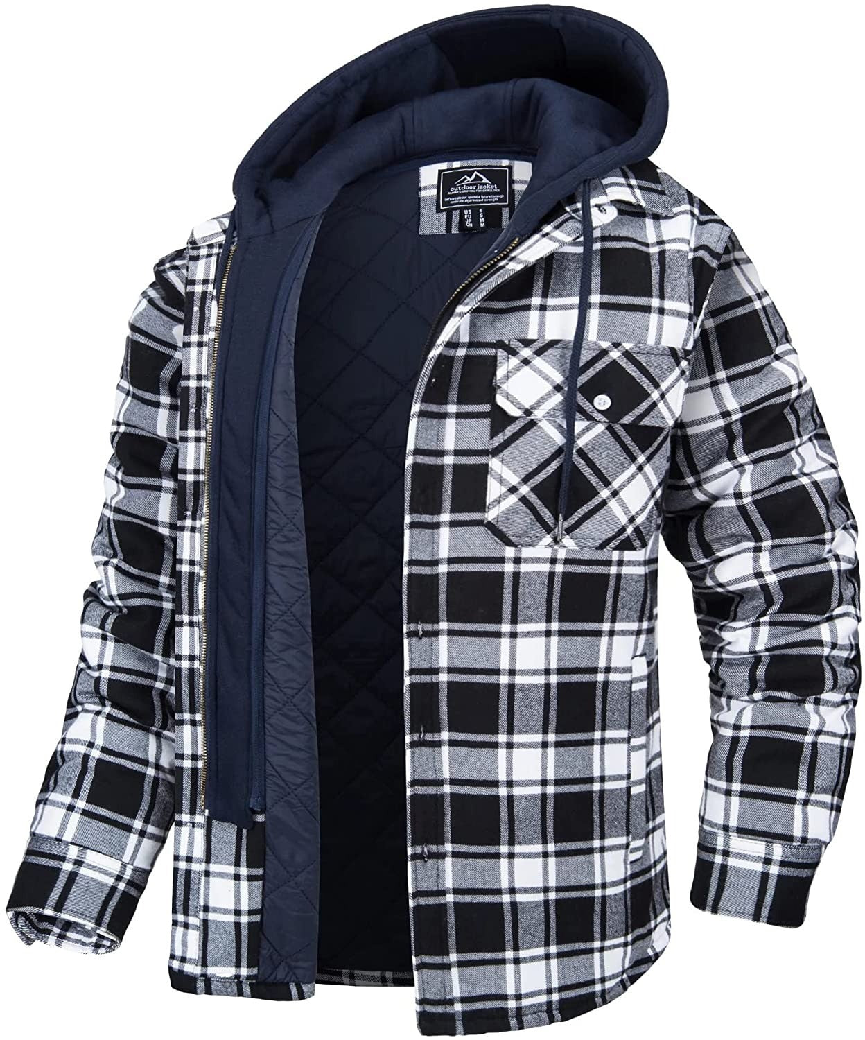 Jared Plaid Jacket Men – Warm Lining & Hood for a Trendy Spring Look