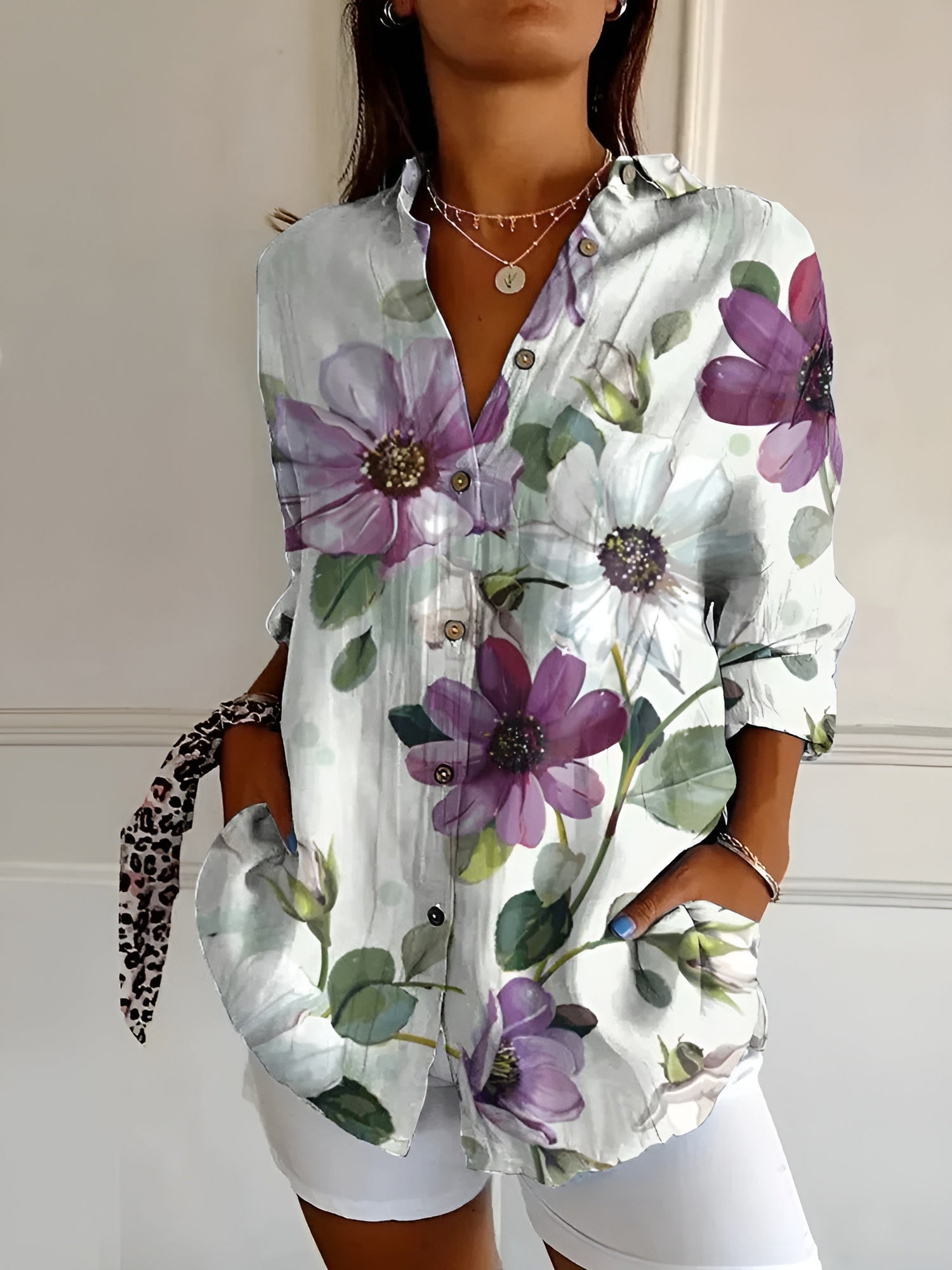 Haven Blouse Femme Chic – Elegant Long Sleeve Blouse for Daily Wear or Office