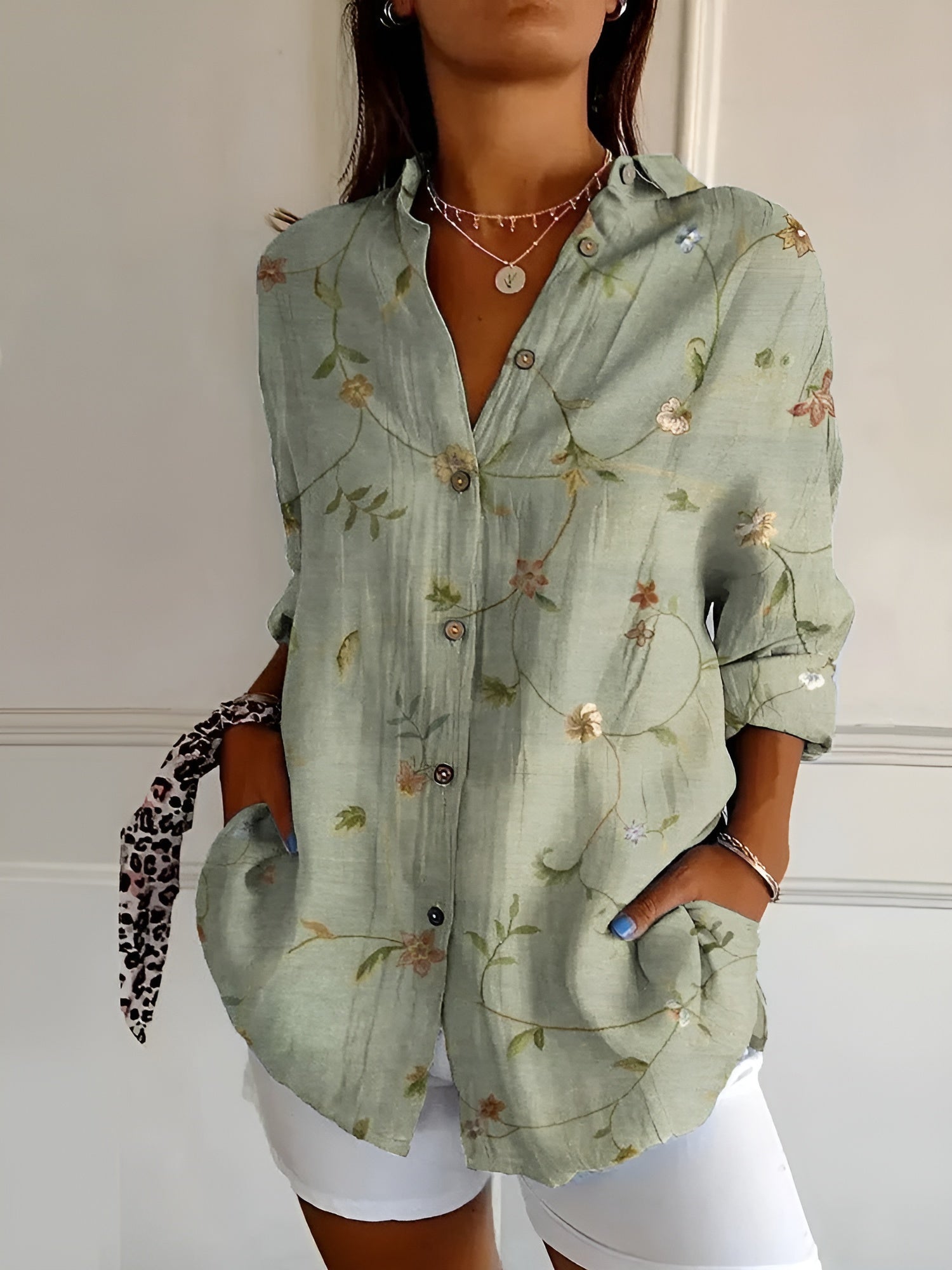 Haven Blouse Femme Chic – Elegant Long Sleeve Blouse for Daily Wear or Office