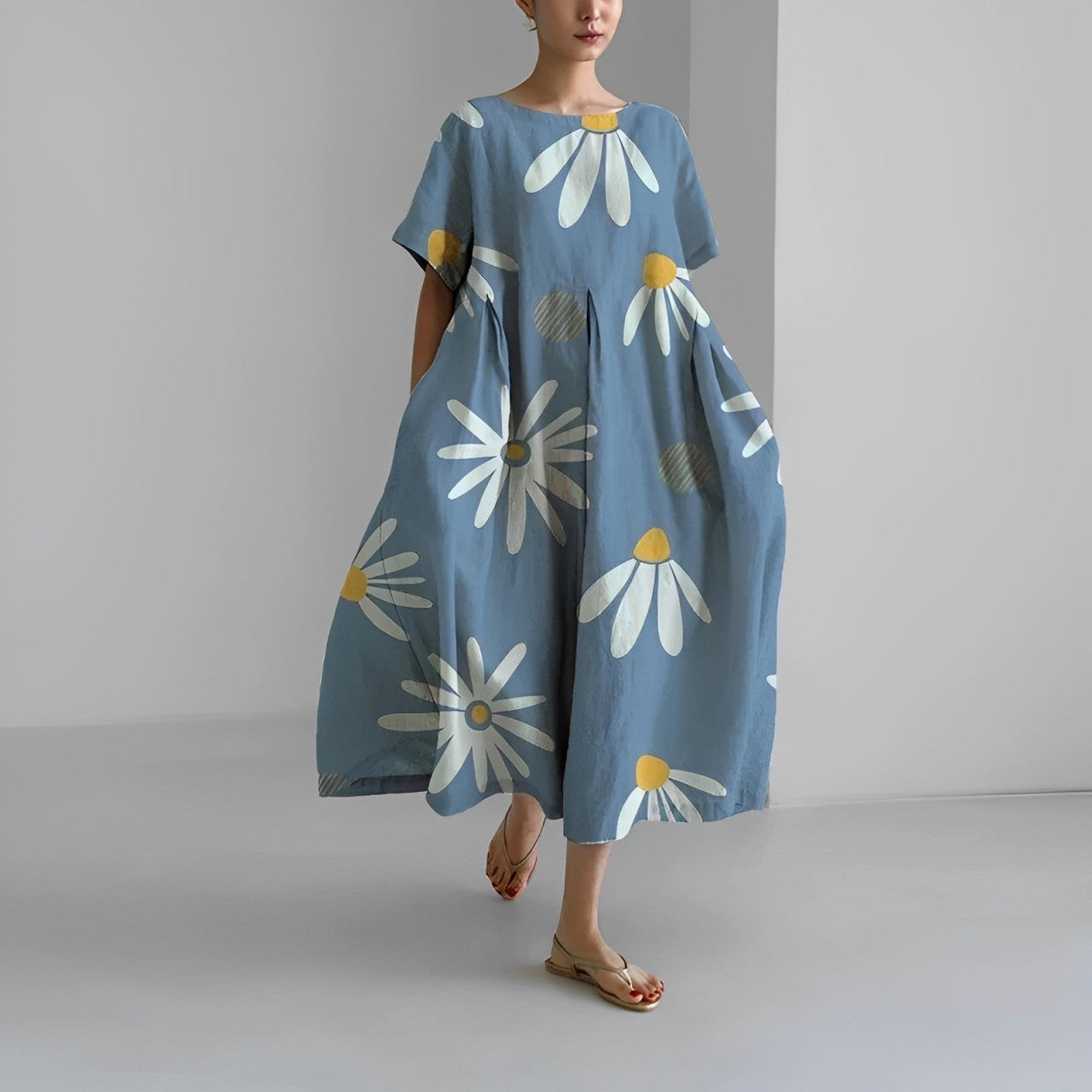 Chic and Stylish Loose Fit Printed Dress for Women